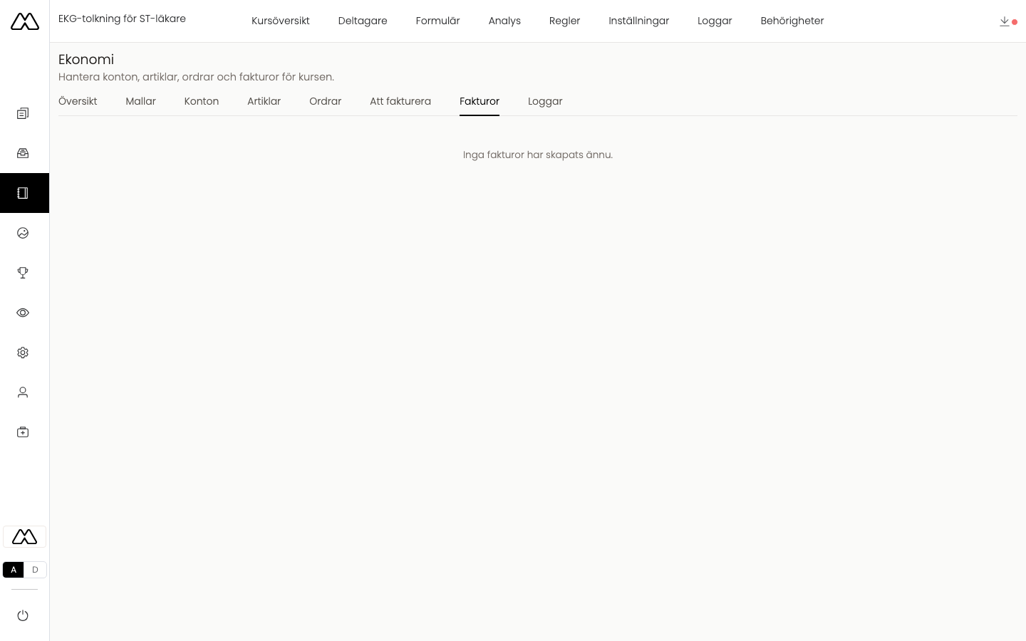 Fakturor i ekonomimodulen