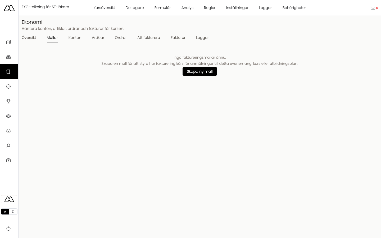 Faktureringsmallar i ekonomimodulen